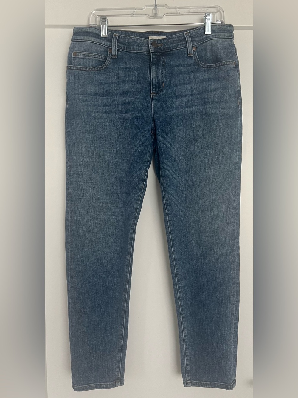 Eileen Fisher Mid-Rise Organic Denim Ankle Jeans Classic Medium Wash Size 10